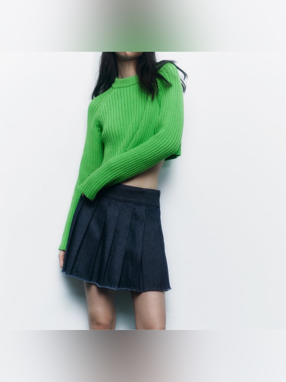 Zara Cropped Rib Knit Sweater - Picture 3 of 7